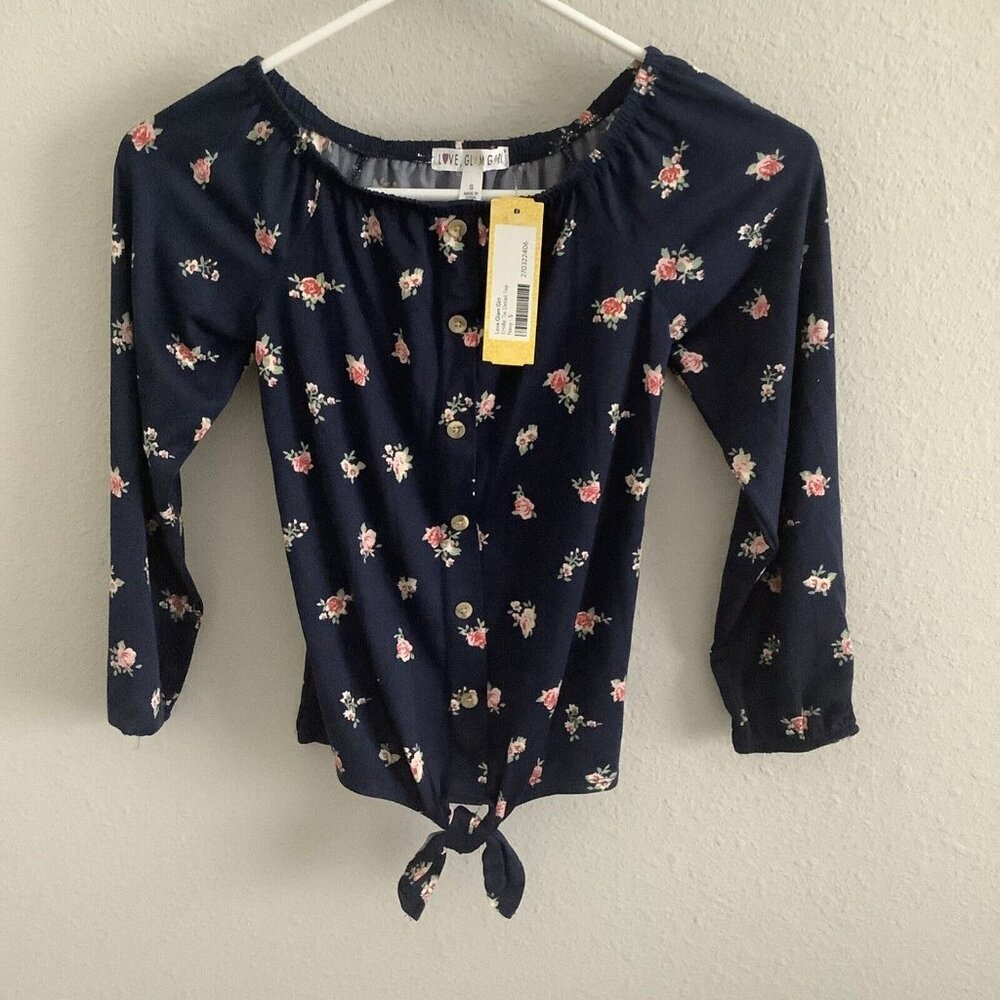 Love Glam Girl Emille Tie Detail Top Size Small